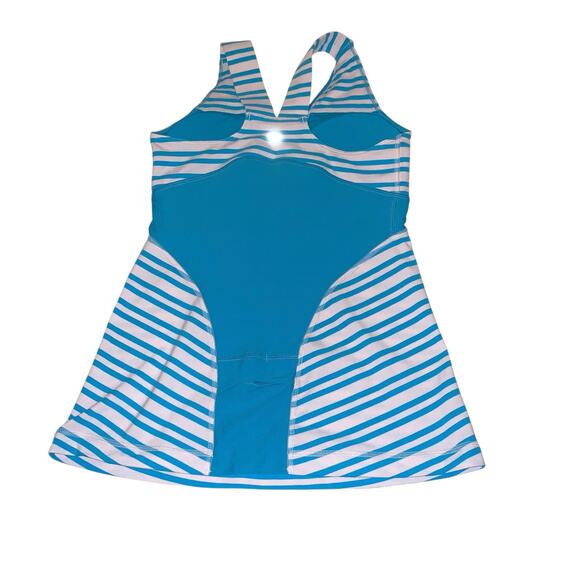 LULULEMON | Deep V Athletic Tank Twin Stripe Spry Blue - Picture 2 of 5